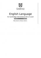 Cambridge International AS and A Level English Language Coursebook [2 ed.]
 1108455824, 9781108455824, 9781108455831, 9781108455848