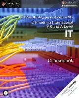 Cambridge International AS and A Level IT Coursebook with CD-ROM
 9781107577244, 1107577241