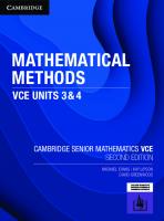 Cambridge Senior Mathematics VCE: Mathematical Methods VCE Units 3 & 4 [2 ed.]
 9781009110495, 1009110497