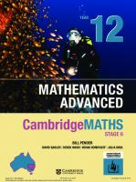 CambridgeMATHS Stage 6: Mathematics Advanced Year 12: Print Bundle (textbook and Hotmaths)
 1108766269, 9781108766265