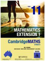 CambridgeMATHS Stage 6 Mathematics Extension 1 Year 11
 9781108469074