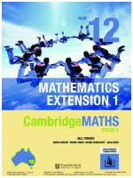 CambridgeMATHS Stage 6 Mathematics Extension 1 Year 12
 9781108766302