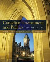 Canadian Government and Politics - Seventh Edition [Seventh Edition, 7 ed.]
 1554814871, 9781554814879