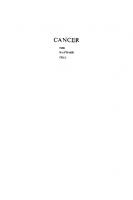 Cancer [3rd printing, Reprint 2020 ed.]
 9780520312319