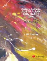 Carter's guide to Australian contract law [3rd edition.]
 9780409342871, 0409342874