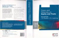 Cases and materials on equity and trusts [8 ed.]
 9780409327861, 0409327867