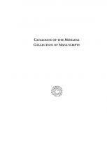 Catalogue of the Mingana Collection of Manuscripts
 9781463212360