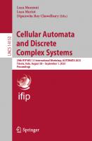 Cellular Automata and Discrete Complex Systems: 29th IFIP WG 1.5 International Workshop, AUTOMATA 2023, Trieste, Italy, August 30 – September 1, 2023, Proceedings (Lecture Notes in Computer Science)
 303142249X, 9783031422492