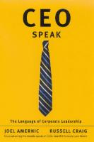 CEO-Speak: The Language of Corporate Leadership
 9780773575592