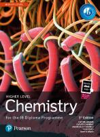 Chemistry for the IB Diploma Programme (Higher level) [3 ed.]
 9781292427720