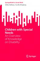 Children with Special Needs: An Overview of Knowledge on Disability
 3031285123, 9783031285127