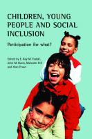 Children, young people and social inclusion: Participation for what?
 9781847421708