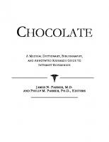 Chocolate - A Medical Dictionary, Bibliography, and Annotated Research Guide to Internet References
 0597835810, 9780597835810, 9780585479088