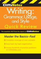 CliffsNotes Writing: Grammar, Usage, and Style Quick Review, 3rd Edition (Cliffs Quick Review (Paperback))
 9780470880784, 9780544184640