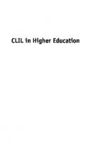 CLIL in Higher Education: Towards a Multilingual Language Policy
 9781847699374
