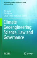 Climate Geoengineering: Science, Law and Governance (AESS Interdisciplinary Environmental Studies and Sciences Series)
 3030723712, 9783030723712