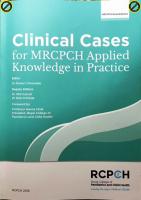 Clinical Cases for MRCPCH Applied Knowledge in Practice 2016