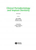 Clinical Periodontology and Implant Dentistry [5 ed.]
 1405160993, 9781405160995