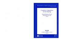 Cognitive Linguistics in the Making
 3631652003, 9783631652008