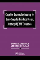 Cognitive Systems Engineering for User-computer Interface Design, Prototyping, and Evaluation
 080581244X, 9780805812442