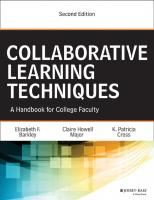 Collaborative Learning Techniques : A Handbook for College Faculty [2 ed.]
 9781118761267, 9781118761557
