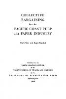 Collective Bargaining in the Pacific Coast Pulp and Paper Industry
 9781512817300