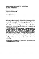 Coloniality and Racial (In)Justice in the University: Counting for Nothing?
 9781487532048