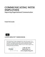 Communicating with Employees : Improving Organizational Communication
 9781560522553