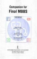 Companion for Final MBBS [16 ed.]
 9354656447, 9789354656446