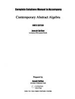 Complete Solutions Manual to Accompany Contemporary Abstract Algebra [9 ed.]
 9781305657984