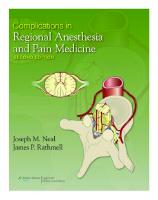 Complications in regional anesthesia and pain medicine [2 ed.]
 9781451178005, 145117800X