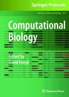 Computational Biology (Methods in Molecular Biology, 673)
 1607618419, 9781607618416