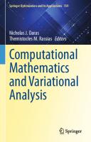 Computational mathematics and variational analysis
 9783030446246, 9783030446253