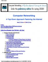 Computer networking : a top-down approach featuring the Internet [Prelim. ed.]
 9780201612745, 0201612747