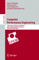 Computer Performance Engineering: 16th European Workshop, EPEW 2019, Milan, Italy, November 28–29, 2019, Revised Selected Papers (Lecture Notes in Computer Science, 12039)
 3030444104, 9783030444105