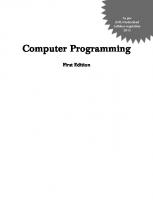Computer Programming [1 ed.]
 9789351342939