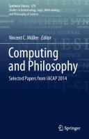 Computing and Philosophy: Selected Papers from IACAP 2014 (Synthese Library, 375)
 9783319232904, 3319232908