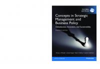Concepts in strategic management and business policy: globalization, innovation, and sustainability [Fourteenth edition]
 9780133126129, 1292056576, 9781292056579, 9781292080901, 0133126129
