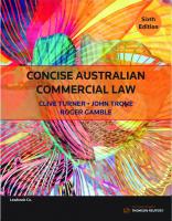 Concise Australian Commercial Law Sixth Edition [6 ed.]
 0455244685, 9780455244686