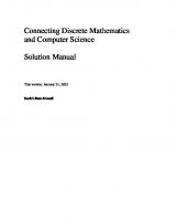 Connecting Discrete Mathematics and Computer Science  (Instructor Solution Manual, Solutions) [2 ed.]
 1009150499, 9781009150491