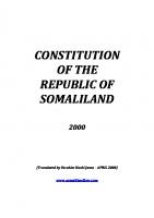 Constitution of the Republic of Somaliland