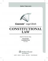 Constitutional Law: Keyed to Courses Using Chemerinsky's Constitutional Law
 9780735578784, 0735578788