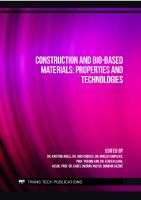 Construction and Bio-Based Materials: Properties and Technologies