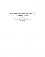 Contemporary African Politics and Development: A Comprehensive Bibliography, 1981-1990
 9781685854850