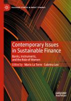 Contemporary Issues in Sustainable Finance: Banks, Instruments, and the Role of Women (Palgrave Studies in Impact Finance)
 3031452216, 9783031452215