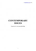 Contemporary Issues