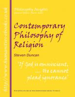 Contemporary Philosophy of Religion
 9781847600530
