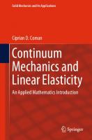 Continuum Mechanics and Linear Elasticity - An Applied Mathematics Introduction
 978-94-024-1771-5