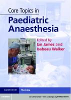 Core Topics in Paediatric Anaesthesia
 9781107248090, 9780521194174