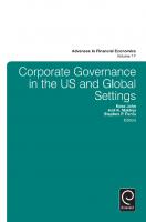 Corporate Governance in the US and Global Settings
 9781784412913, 9781784412920